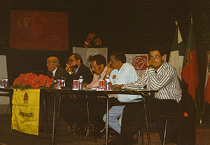 Henrique Tigo - Com o Dr. Raul Rego. Capitães de Abril Baião e Costa e o Jornalista Manuel Geraldo, num debate sobre o 25 de Abril organizado por si