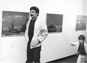 Henrique Tigo - Com o pai na Galeria Diário de Notícias em 1982